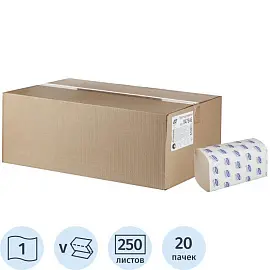 Полотенца бумажные листовые Luscan Professional V-сложения 1-слойные 20 пачек по 250 листов