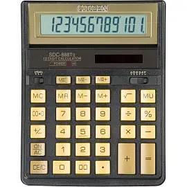 Калькулятор настольный Citizen SDC-888TII Gold 12-разрядный золотистый 203x158x31 мм