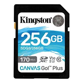 Карта памяти 256 Гб SDXC Kingston Canvas Go! Plus UHS-I U3 A2 V30 (SDG3/256Gb)