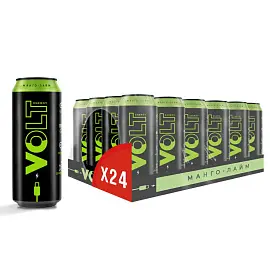Напиток энергетический газированный Volt Energy Манго-Лайм 0,45 л (24 штуки в упаковке)
