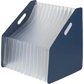 Лоток вертикальный для бумаг 200 мм Deli пластиковый темно-синий 13 отделений