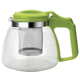 Чайник заварочный стекл 0,9л с фильтром зелен TM Appetite