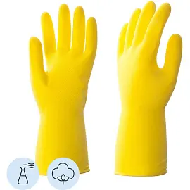 Перчатки КЩС латексные Hq Profiline сверхпрочные желтые (размер 9, L, 73587)
