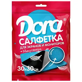Салфетка хозяйственная Dora микрофибра 30х30 см 200 г/кв.м синяя