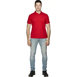 Рубашка Поло мужская красная с короткими рукавами (размер L, 190 г/кв.м)