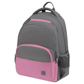Рюкзак Berlingo U3 "Grey-pink" 41*29,5*13,5см, 2 отделения, 4 кармана, эргономичная спинка