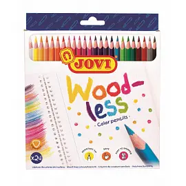 Карандаши цветные Jovi Wood-less 24 цвета трехгранные