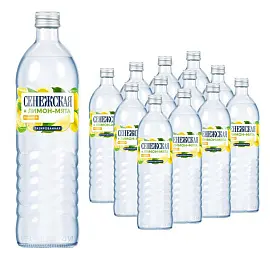 Вода питьевая Сенежская + лимон, мята сильногазированная 0,75 л (12 штук в упаковке)