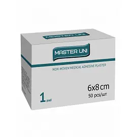 Пластырь медицинский Master Uni 6 x 8 см на нетканой основе (белый, 50 штук в упаковке)
