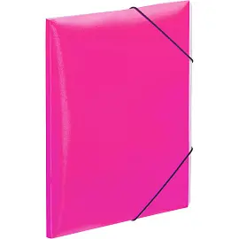 Папка на резинках Attache Neon А4 20 мм пластиковая до 150 листов розовая (толщина обложки 0.5 мм)