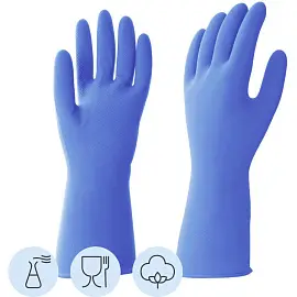 Перчатки КЩС латексные Hq Profiline сверхпрочные синие (размер 8, M, 74734)