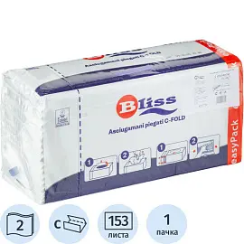 Полотенца бумажные листовые Bliss С-сложения 2-слойные 153 листа в пачке