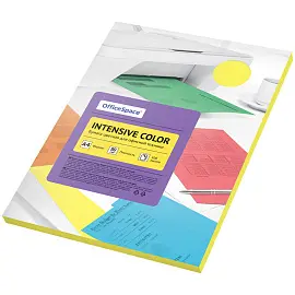 Бумага цветная OfficeSpace "Intensive Color", А4, 80г/м2, 100л., (желтый)