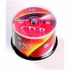 Диск CD-R VS 0.7 ГБ 52x cake box VSCDRCB5001 (50 штук в упаковке)