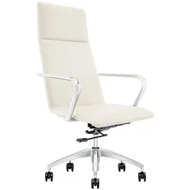 Кресло для руководителя Easy Chair 593 TPU бежевое (искусственная кожа, алюминий)
