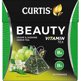 Чай Curtis Beauty зеленый с виноградом и жасмином 15 пакетиков-пирамидок