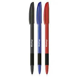 Ручка шариковая Berlingo "Metallic Pro" синяя, 0,7мм, грип