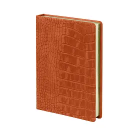 Ежедневник датированный 2024 год Attache Selection Croco искусственная кожа А5 160 листов оранжевый (золотой обрез)
