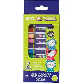 Пастель масляная M&G шестигранная 12 цветов