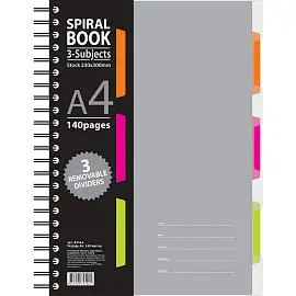 Бизнес-тетрадь Attache Selection Spiral Book A4 140 листов серая в клетку на спирали (230x298 мм)