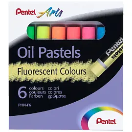 Пастель масляная Pentel художественная флуоресцентная 6 цветов в наборе