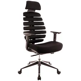 Кресло для руководителя Everprof Ergo Black черное (ткань, алюминий)