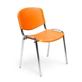 Стул офисный Easy Chair Изо оранжевый (пластик, металл хромированный)