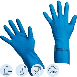 Перчатки латексные Vileda Professional многоцелевые повышенная прочность синие (размер 9.5-10, XL, 102590)