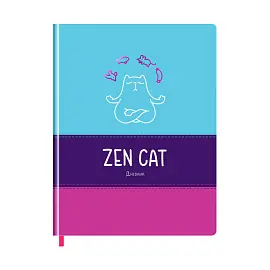 Дневник 1-11 кл. 48л. (твердый) BG "Zen cat", комбинированная иск. кожа, полноцветная печать, тиснение фольгой, ляссе