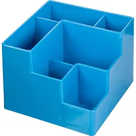 Подставка-органайзер для канцелярских принадлежностей Attache Fantsy 6 отделений голубая 10x12x12 см