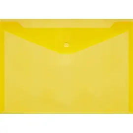 Папка-конверт на кнопке Attache 330x236 мм желтая 180 мкм (10 штук в упаковке)