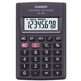 Калькулятор карманный Casio HL-4А 8-разрядный серый 87x56x9 мм