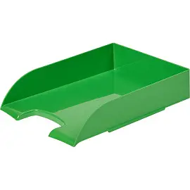 Лоток горизонтальный для бумаг Комус Модерн пластиковый зеленый