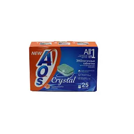 Таблетки для посудомоечных машин AOS Crystal (25 штук в упаковке)