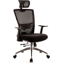 Кресло для руководителя Everprof Polo S черное (сетка/ткань, алюминий)