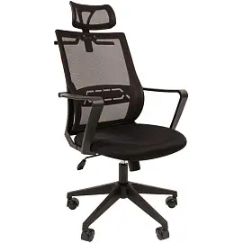 Кресло для руководителя Chairman 545 черное (сетка/ткань, пластик)