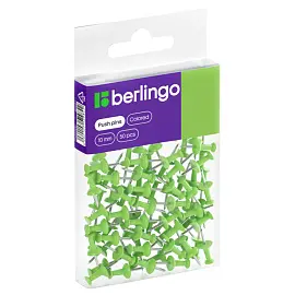Кнопки силовые Berlingo, 50шт., цветные, ПВХ упак., европодвес, зеленые