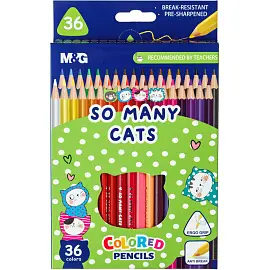 Карандаши цветные So Many Cats 36 цветов трехгранные