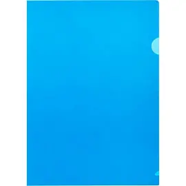Папка-уголок Комус Line A4 пластиковая 180 мкм синяя (10 штук в упаковке)