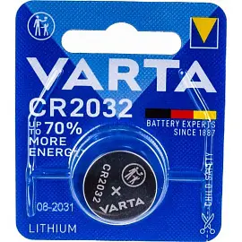 Батарейка Varta ELECTRONICS CR2032 BL1 Lithium 3V (6032) (6032101401)