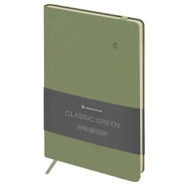 Записная книжка А5 96л. ЛАЙТ, кожзам, Greenwich Line "Classic. Green", с резинкой, блок без линовки
