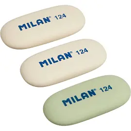 Ластик Milan 124 каучуковый овальный 49x23x9 (3 штуки в упаковке)