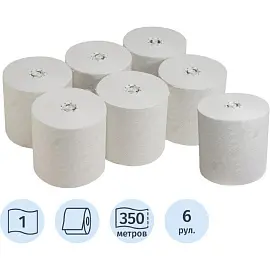 Полотенца бумажные в рулонах KIMBERLY-CLARK Scott Essential 1-слойные 6 рулонов по 350 метров (артикул производителя 6691)