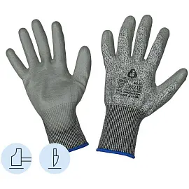Перчатки Jeta Safety JCP051 для защиты от порезов с полиуретановым покрытием (13 класс, 4 нити, размер 10, XL)