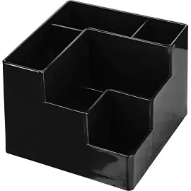 Подставка-органайзер для канцелярских принадлежностей Attache Line 6 отделений черная 10x12x12 см