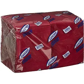 Салфетки бумажные Luscan Profi Pack 24х24 бордовый 1-слойные 400 штук в упаковке