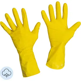 Перчатки латексные утолщенные желтые (размер 8, М)