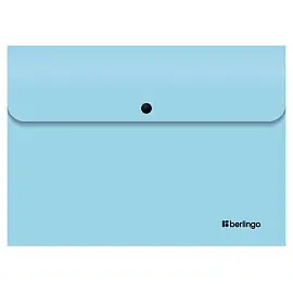 Папка-конверт на кнопке Berlingo "Instinct" А4, 330мкм, аквамарин