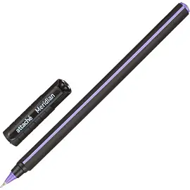 Ручка шариковая Attache Meridian синяя корпус soft touch (черно-фиолетовый корпус, толщина линии 0.35 мм)