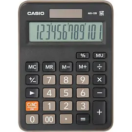 Калькулятор настольный Casio MX-12B 12-разрядный черный 147х106х29 мм